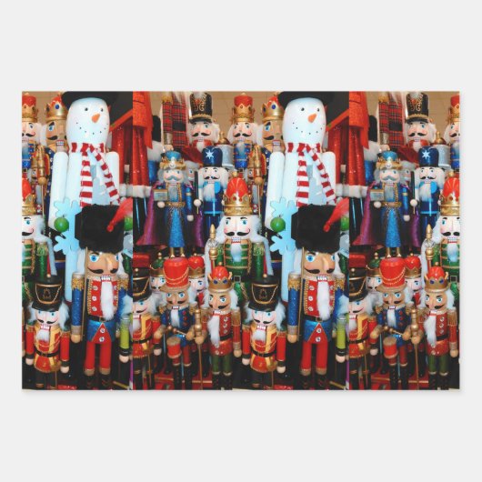 3 Christmas Nutcracker Wow farbenfrohe Nutcracker Geschenkpapier Set (Vorderseite 3)