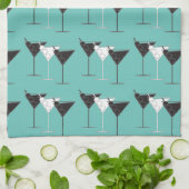 3 Cocktails B&W Martinis aqua - Bar Küchentuch (Gefaltet)