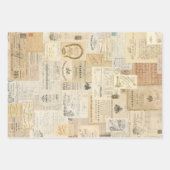 3 Collage Ephemera Sheets Geschenkpapier Set (Vorderseite 3)