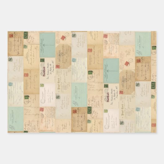 3 Collage Ephemera Sheets Geschenkpapier Set (Vorderseite 2)