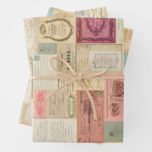 3 Collage Ephemera Sheets Geschenkpapier Set (Beispiel)