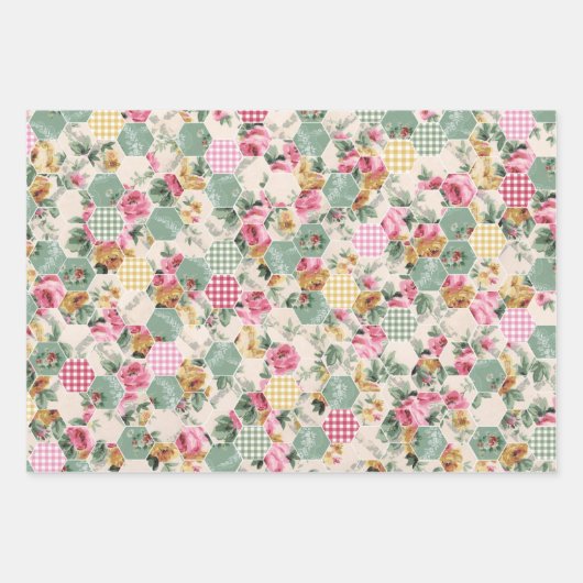 3 Collage Hütte Wallpaper Ephemera Sheets Geschenkpapier Set (Vorderseite 3)