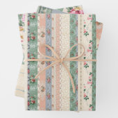 3 Collage Hütte Wallpaper Ephemera Sheets Geschenkpapier Set (Beispiel)