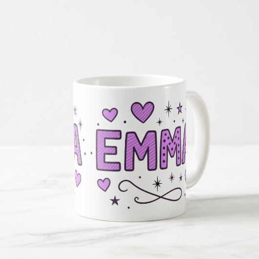3 Color Emma 2 . Doodle Kaffeetasse (VorderseiteRechts)