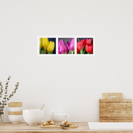 3 Colors Tulips Poster (Küche)