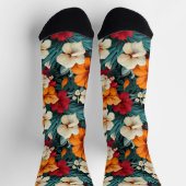 3 Crews mit Blumenmuster Socken (Oben)