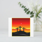 3 Crosses Sunset Postkarte (Stehend Vorderseite)