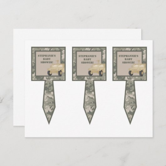 3 Cup Cake Picks ARMY ACU Camoflauge Digitale Camo Einladungspostkarte (Vorne/Hinten)