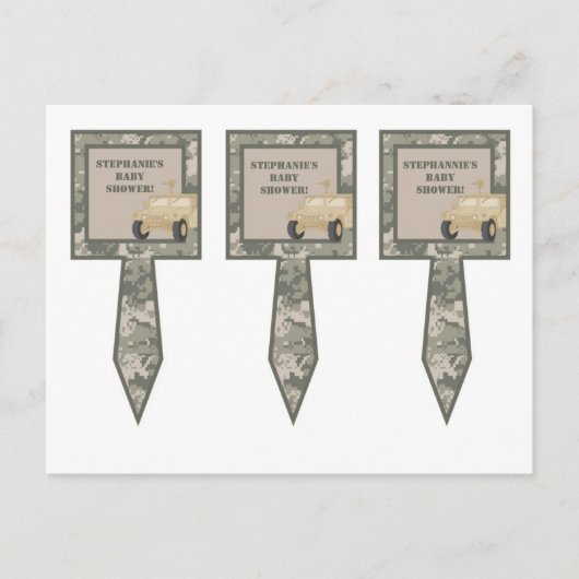 3 Cup Cake Picks ARMY ACU Camoflauge Digitale Camo Einladungspostkarte (Vorderseite)