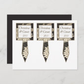 3 Cup Cake Picks Black Cream Daisies/Carnation Lea Postkarte (Vorne/Hinten)