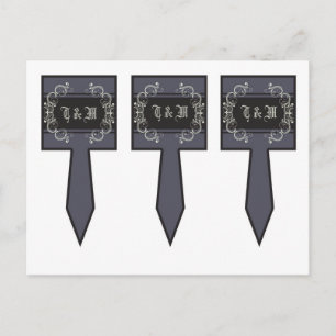 3 Cup Cake Picks Black Krawatte Affair Filigree Sc Postkarte