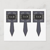 3 Cup Cake Picks Black Krawatte Affair Filigree Sc Postkarte (Vorderseite)