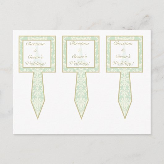 3 Cup Cake Picks Damask Paris Postkarte (Vorderseite)