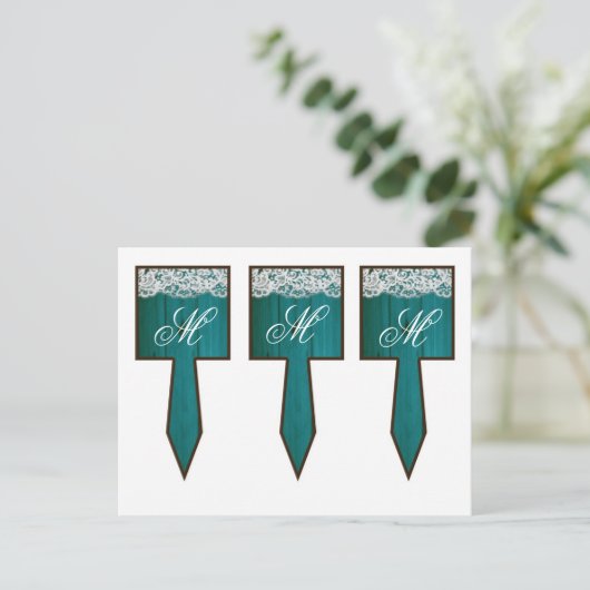 3 Cup Cake Picks Distrisated Aquamarine Holzspitze Postkarte (Stehend Vorderseite)
