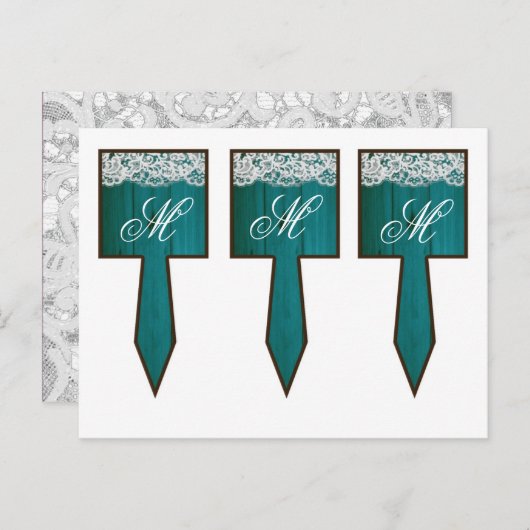 3 Cup Cake Picks Distrisated Aquamarine Holzspitze Postkarte (Vorne/Hinten)