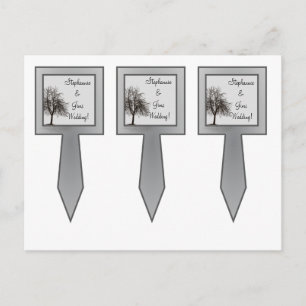 3 Cup Cake Picks Grau Winter Bäume Snow Bare Postkarte