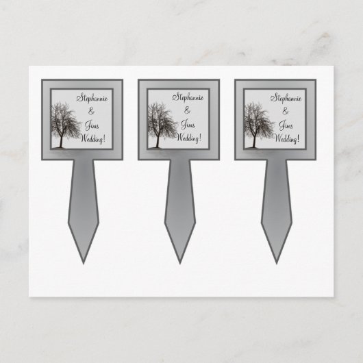 3 Cup Cake Picks Grau Winter Bäume Snow Bare Postkarte (Vorderseite)