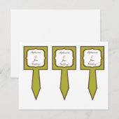 3 Cup Cake Picks Grün/Braun Damast Postkarte (Vorne/Hinten)