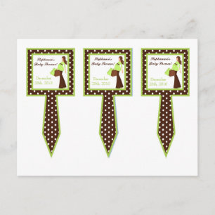 3 Cup Cake Picks Grüne Mod Mama Polka Dots Einladungspostkarte