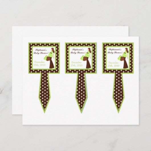 3 Cup Cake Picks Grüne Mod Mama Polka Dots Einladungspostkarte (Vorne/Hinten)