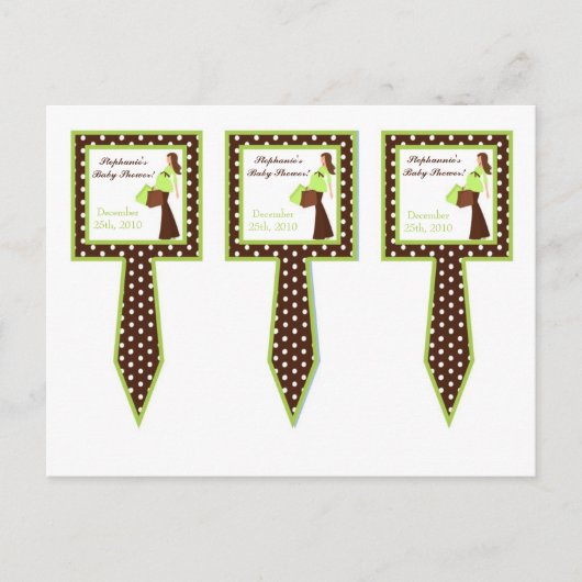 3 Cup Cake Picks Grüne Mod Mama Polka Dots Einladungspostkarte (Vorderseite)