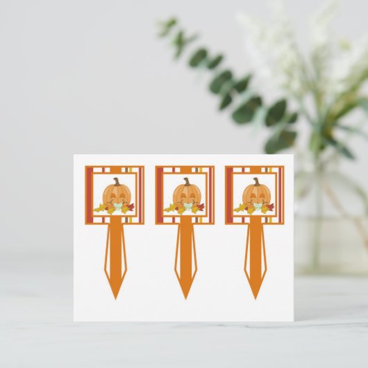 3 Cup Cake Picks Herbst Pumpkin Baby Herbst Postkarte (Stehend Vorderseite)