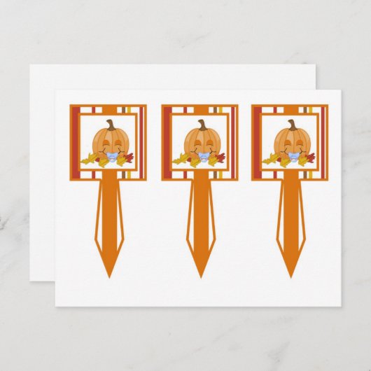 3 Cup Cake Picks Herbst Pumpkin Baby Herbst Postkarte (Vorne/Hinten)