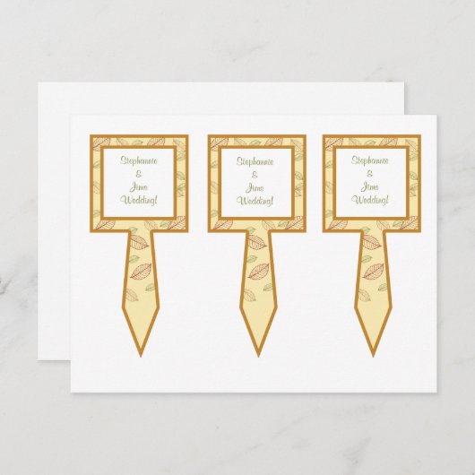 3 Cup Cake Picks Herbstlaube Postkarte (Vorne/Hinten)