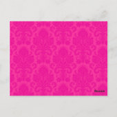 3 Cup Cake Picks Hot Pink Black Damask Spitzen Dru Postkarte (Rückseite)