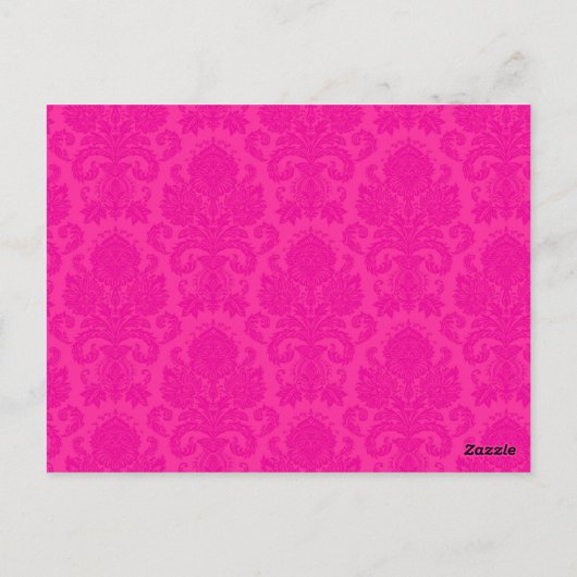 3 Cup Cake Picks Hot Pink Black Damask Spitzen Dru Postkarte (Rückseite)