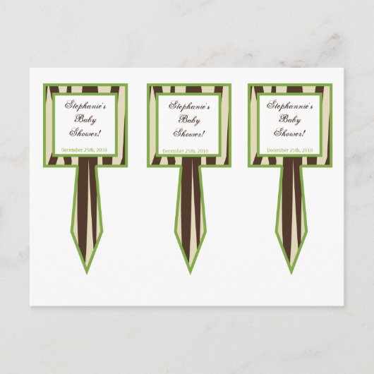 3 Cup Cake Picks Jacana Lila Tiere Einladungspostkarte (Vorderseite)