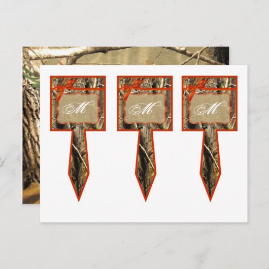 3 Cup Cake Picks Jäger Camoflouge Camouflage Orang Postkarte (Vorne/Hinten)