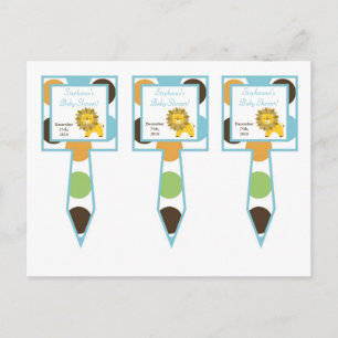 3 Cup Cake Picks Jungle King Lion Safari Zoo Anima Einladungspostkarte