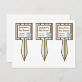 3 Cup Cake Picks Jungle Play Einladungspostkarte (Vorne/Hinten)