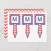 3 Cup Cake Picks Korallenriff Blauer Zickzack Name Postkarte (Vorne/Hinten)