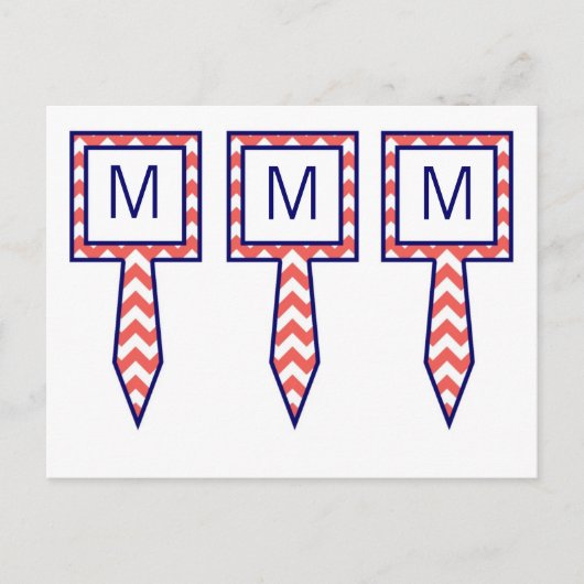 3 Cup Cake Picks Korallenriff Blauer Zickzack Name Postkarte (Vorderseite)