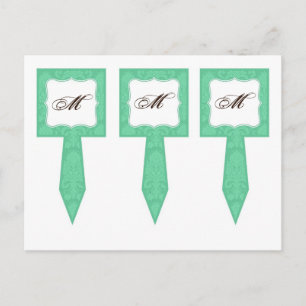 3 Cup Cake Picks Minze Gree White Damask Spitzen P Postkarte