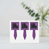 3 Cup Cake Picks Mis XV Lila Lilac Schwarzes Party Postkarte (Stehend Vorderseite)