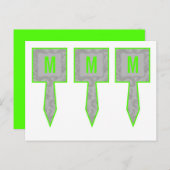 3 Cup Cake Picks Moderne Grau Damasle Spitzenprint Postkarte (Vorne/Hinten)