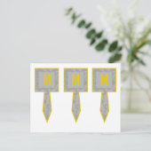 3 Cup Cake Picks Moderne Grau Damasle Spitzenprint Postkarte (Stehend Vorderseite)