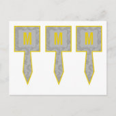 3 Cup Cake Picks Moderne Grau Damasle Spitzenprint Postkarte (Vorderseite)