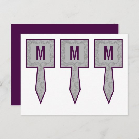 3 Cup Cake Picks Moderne Grau Damasle Spitzenprint Postkarte (Vorne/Hinten)