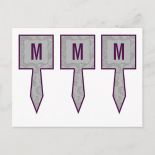 3 Cup Cake Picks Moderne Grau Damasle Spitzenprint Postkarte