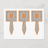 3 Cup Cake Picks Moderne Grau Damasle Spitzenprint Postkarte (Vorderseite)