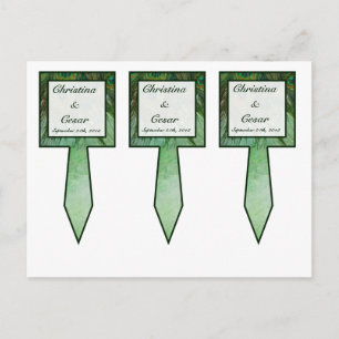 3 Cup Cake Picks Peacock Grüne Federn Postkarte
