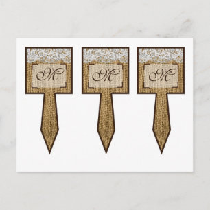 3 Cup Cake Picks Pferdeschuhe auf Burlap Lace Coun Postkarte