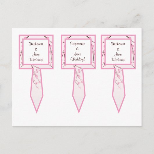 3 Cup Cake Picks Pink Cherry Blossom Postkarte (Vorderseite)