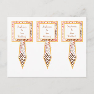 3 Cup Cake Picks Pink und Brown Floral Postkarte