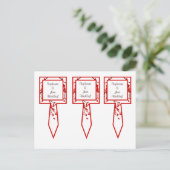 3 Cup Cake Picks Red Cherry Blossom Postkarte (Stehend Vorderseite)