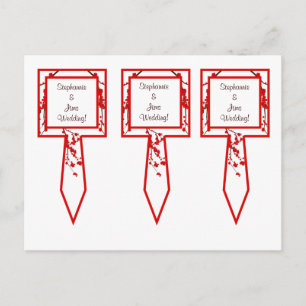 3 Cup Cake Picks Red Cherry Blossom Postkarte